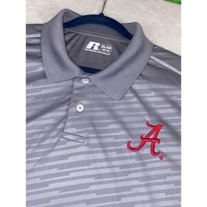Russell Athletic Alabama Crimson Tide Polo Shirt Mens XL‎ Gray Red